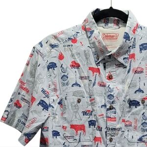 Coleman The Outdoor Company Short Sleeve Button-up Grilling Meat Butcher - L